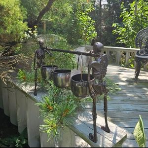 Martha Stewart Halloween cast Metal Skeletons with Caldrens